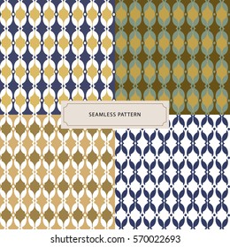 Set seamless geometric pattern. Geometric simple print. Vector repeating texture