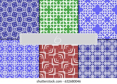 set of seamless geometric pattern. vector background