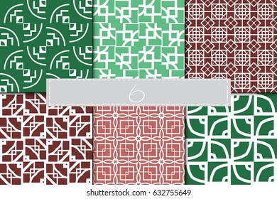 set of seamless geometric pattern. vector background