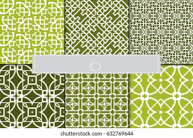 set of seamless geometric pattern. vector background