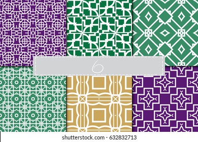 set of seamless geometric pattern. vector background