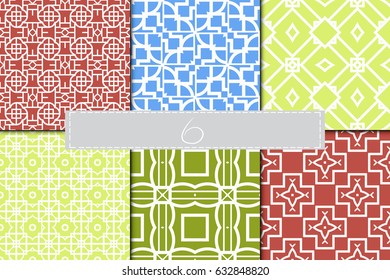 set of seamless geometric pattern. vector background