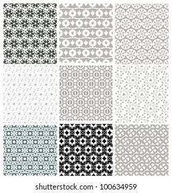 set of seamless geometric patterns