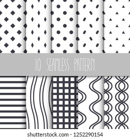 Set of seamless geometric patterns