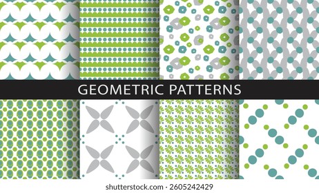 Set of seamless geometric patterns.