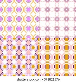 Set of Seamless Geometric Patterns, Backgrounds for design