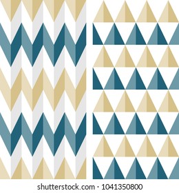 Set of seamless geometric patterns. Endless tiling for fabric design, wallpapers, wrapping paper etc.