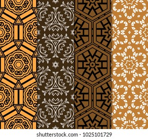Set of seamless geometric patterns. Idea for creative design. Modern Vector illustration