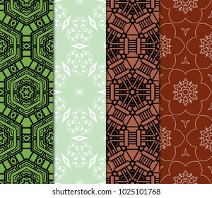 Set of seamless geometric patterns. Idea for creative design. Modern Vector illustration