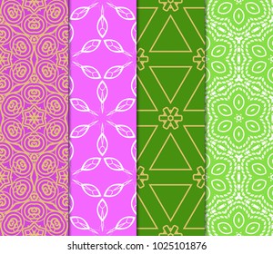 Set of seamless geometric patterns. Idea for creative design. Modern Vector illustration