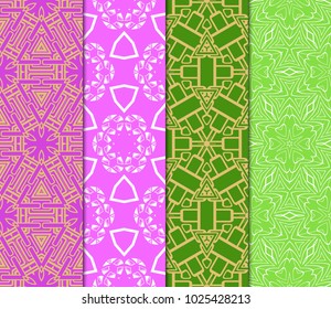 Set of seamless geometric patterns. Idea for creative design. Modern Vector illustration