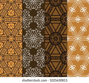 Set of seamless geometric patterns. Idea for creative design. Modern Vector illustration
