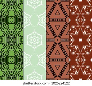 Set of seamless geometric patterns. Idea for creative design. Modern Vector illustration