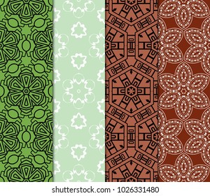 Set of seamless geometric patterns. Idea for creative design. Modern Vector illustration