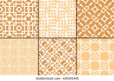 set of seamless geometric patterns. for invitations, design wallpaper, pattern fills, web page, banner, flyer. Vector illustration.