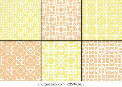 set of seamless geometric patterns. for invitations, design wallpaper, pattern fills, web page, banner, flyer. Vector illustration.