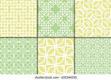 set of seamless geometric patterns. for invitations, design wallpaper, pattern fills, web page, banner, flyer. Vector illustration.