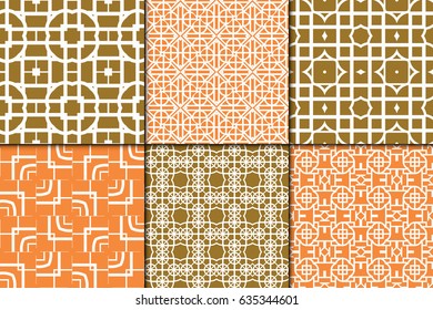 set of seamless geometric patterns. for invitations, design wallpaper, pattern fills, web page, banner, flyer. Vector illustration.