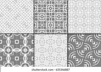 set of seamless geometric patterns. for invitations, design wallpaper, pattern fills, web page, banner, flyer. Vector illustration.