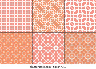 set of seamless geometric patterns. for invitations, design wallpaper, pattern fills, web page, banner, flyer. Vector illustration.