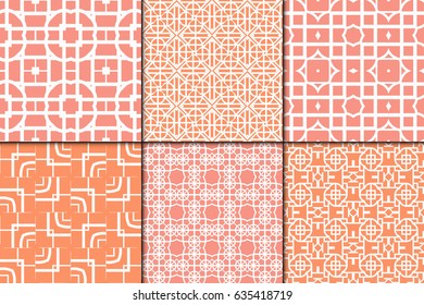 set of seamless geometric patterns. for invitations, design wallpaper, pattern fills, web page, banner, flyer. Vector illustration.