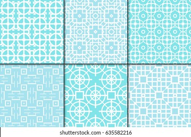 set of seamless geometric patterns. for invitations, design wallpaper, pattern fills, web page, banner, flyer. Vector illustration.