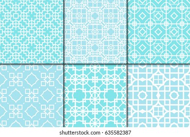 set of seamless geometric patterns. for invitations, design wallpaper, pattern fills, web page, banner, flyer. Vector illustration.