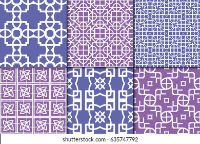 set of seamless geometric patterns. for invitations, design wallpaper, pattern fills, web page, banner, flyer. Vector illustration.