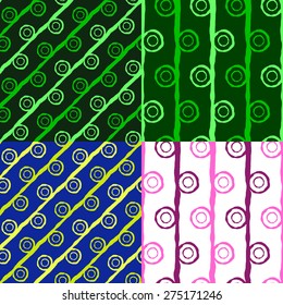 A set of seamless geometric patterns of irregular curves shapes