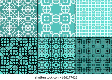set of seamless geometric patterns. Texture for holiday cards, invitations, design wallpaper, pattern fills, web page, banner, flyer. Vector illustration.