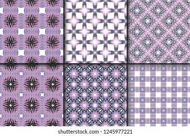 Set of Seamless geometric vector pattern. Design paper for scrapbook.