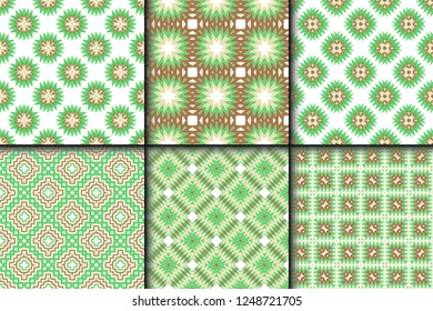 Set of Seamless geometric vector pattern. Design paper for scrapbook.