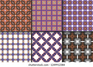 Set of Seamless geometric vector pattern. Design paper for scrapbook.