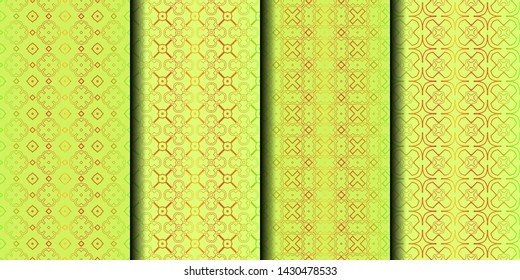 Set of Seamless Geometrical Linear Texture. Original Geometrical Puzzle. Backdrop. Vector Illustration. For Design, Wallpaper, Fashion, Print