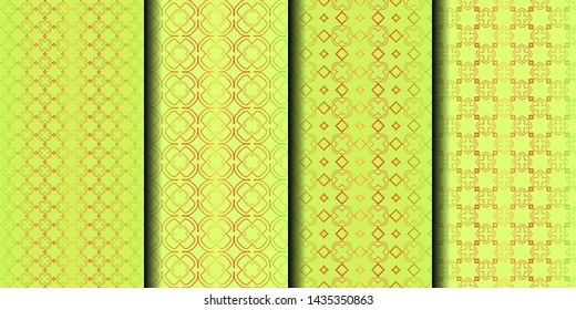 Set of Seamless Geometrical Linear Texture. Original Geometrical Puzzle. Backdrop. Vector Illustration. For Design, Wallpaper, Fashion, Print