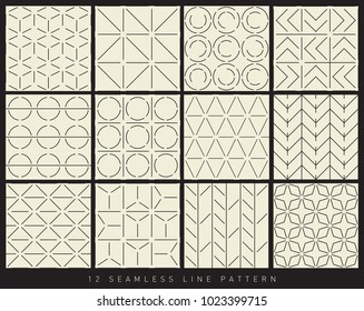 set of seamless geometrical pattern