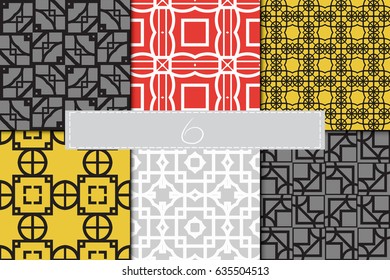 set of Seamless geometrical pattern. vector illustration. For wrapping, wallpaper, background fills,