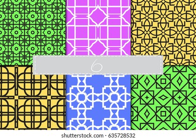 set of Seamless geometrical pattern. vector illustration. For wrapping, wallpaper, background fills,