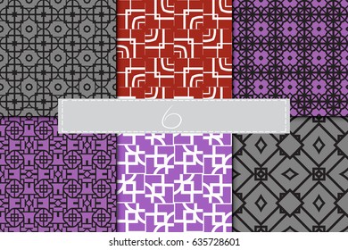 set of Seamless geometrical pattern. vector illustration. For wrapping, wallpaper, background fills,