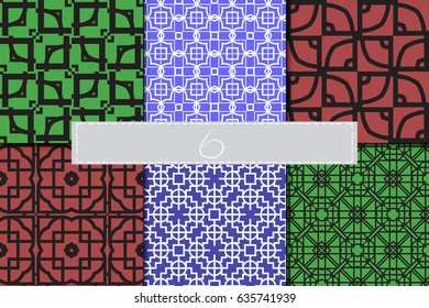 set of Seamless geometrical pattern. vector illustration. For design, wallpaper, background fills, wrapping, card, banner, flyer. Ethnic ornament