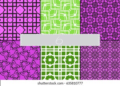 set of Seamless geometrical pattern. vector illustration. For design, wallpaper, background fills, wrapping, card, banner, flyer. Ethnic ornament