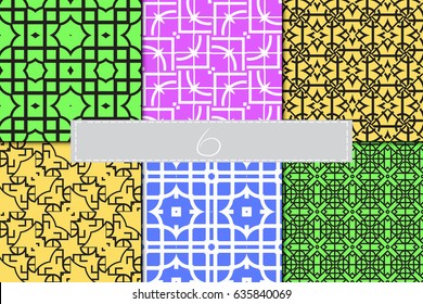 set of Seamless geometrical pattern. vector illustration. For design, wallpaper, background fills, wrapping, card, banner, flyer. Ethnic ornament