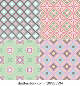 set of seamless geometrical patterns