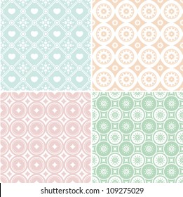 set of seamless geometrical patterns