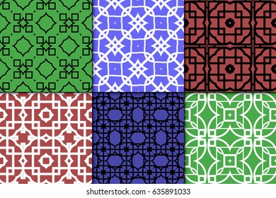 set of seamless geometry pattern. vector illustration. texture for design wallpaper, pattern fills, fabric, wrappingg paper