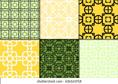 set of seamless geometry pattern. vector illustration. texture for design wallpaper, pattern fills, fabric, wrappingg paper