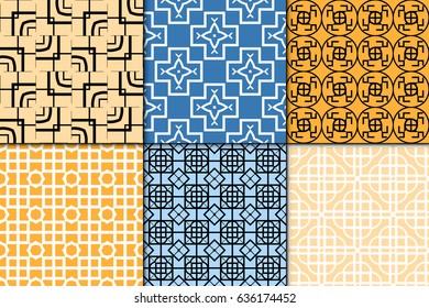 set of seamless geometry pattern. vector illustration. texture for design wallpaper, pattern fills, fabric, wrappingg paper