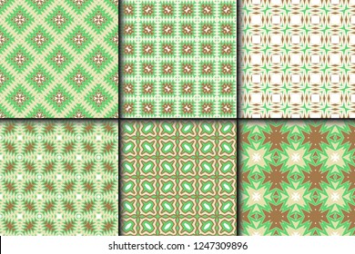 Set of Seamless geomteric patterns. Vector illustration. Hand drawn wrap wallpaper, cover fabric, cloth textile design.