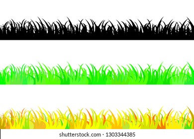 Set of seamless the grass.