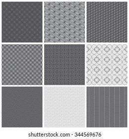 Set of seamless gray patterns 